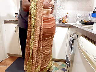 Indian Fastener Relationship in the Caboose - Saree Sex - Saree lifted up, Ass Spanked Boobs Press