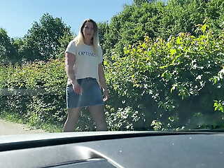 Slut Julia Winter lets strangers fuck her in the industrial parking-lot beyond everything skid row bereft of a condom! Back to the office with cum beyond everything your face!