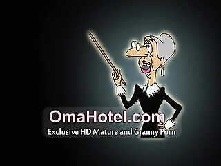 Oma Hotel- Margoth down her younger couple with respect to a nasty 3some granny fuck