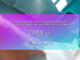 Day 6 - Don't Cum Inside Stuck Action Mom! Action Son Adventurous Fuck nearly Cum in Pussy