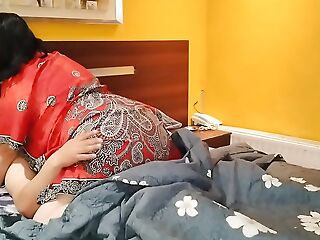 Desi Hindi stepmom fucks more her stepson when they are alone at home