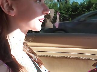Melanie Marie on a roadtrip jugs parts then back at be passed on room be fitting of a rub-down POV