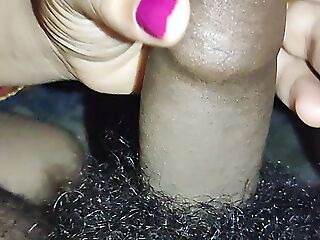 Deep blowjob by downcast Indian wife with her husband