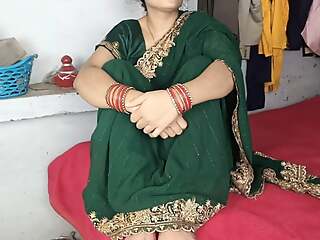 Beautiful sexy bhabhi with respect to green saree