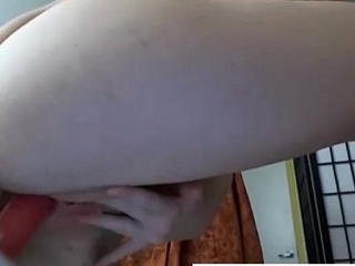 Slip up on teen with dildo on webcam