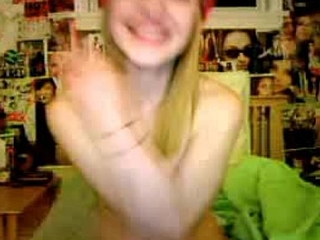 Blonde Emo shows off on webcam