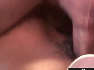 Hairy pussy babe gets big cock blowjob with the addition of fuck 9